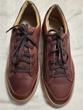 Warfield & Grand Men's Chocolate Brown Leather Lace-Up Sneakers